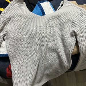 Grey backless sweater size xs/s super cute